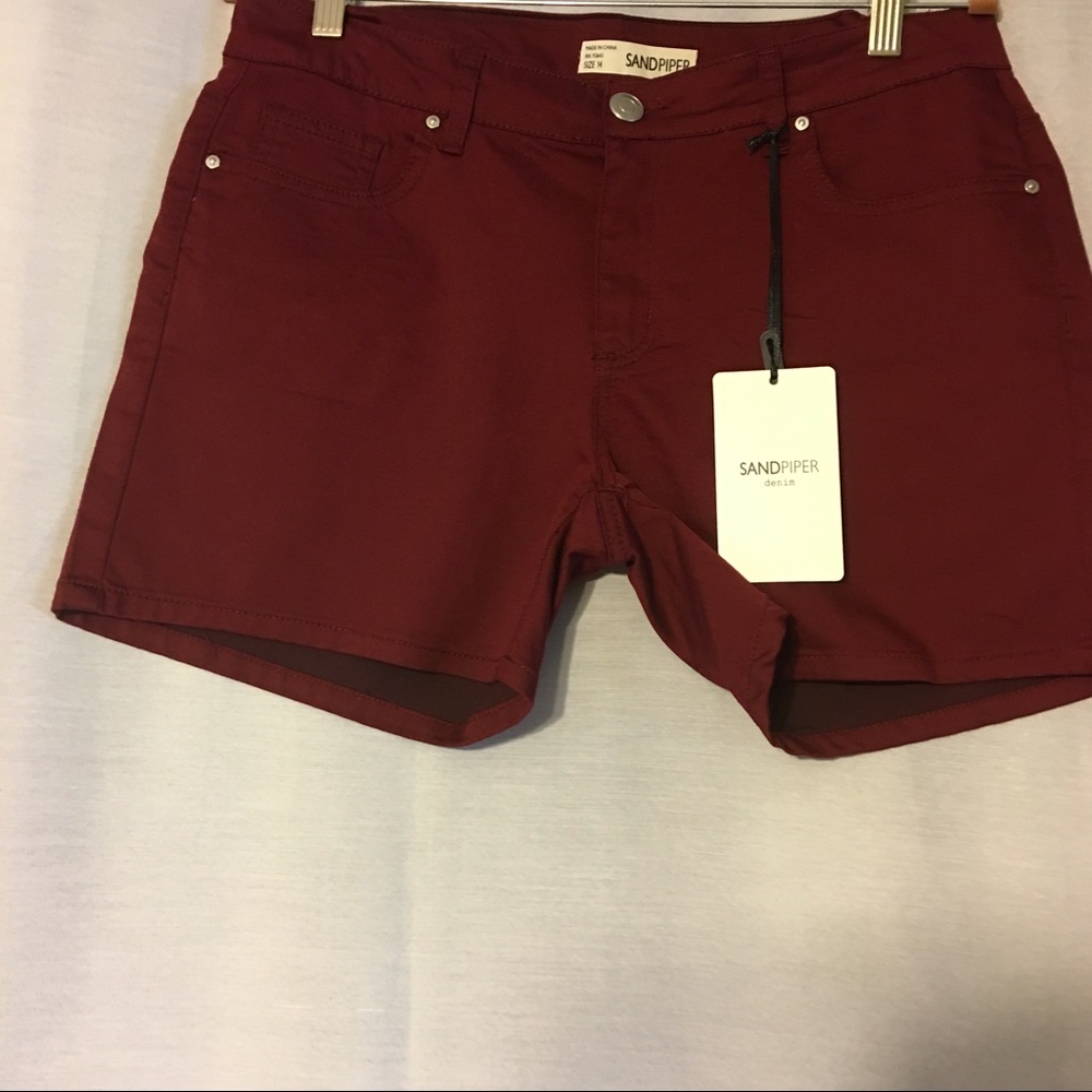 Sandpiper cranberry denim shorts