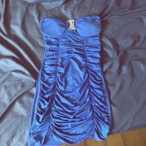 Sexy royal blue strapless dress