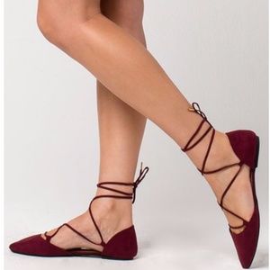 ❤SALE ❤   Airy red ballet style lace up shoes  7