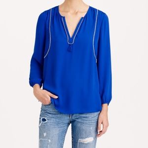 J Crew tassel trim top