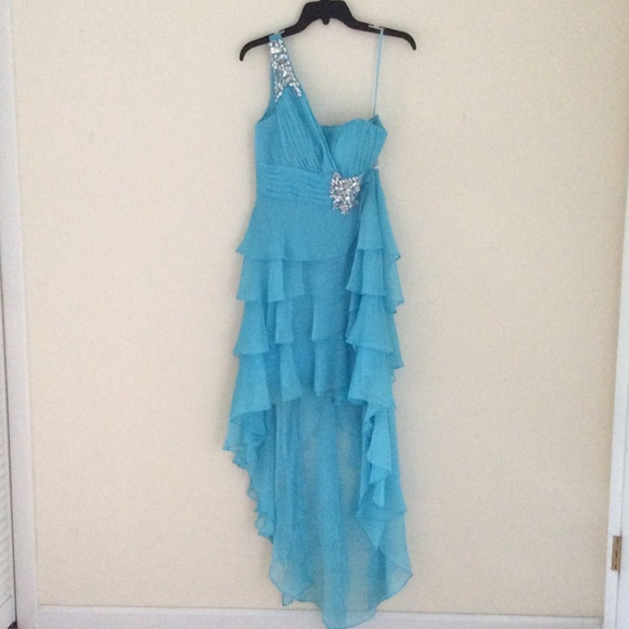 Turquoise Prom Dress - Picture 1 of 2