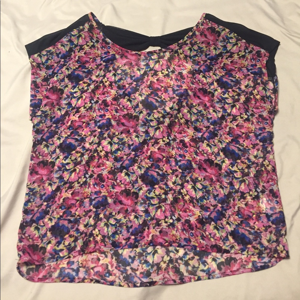 Flowered top with back design.
