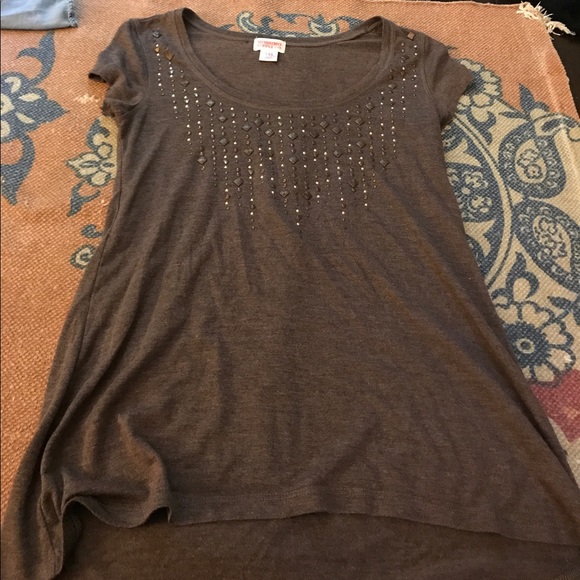 Bejeweled brown top - Picture 1 of 3