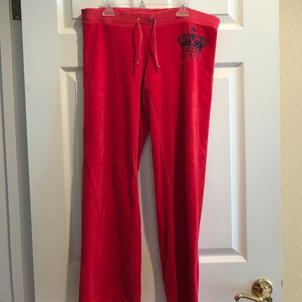 Juicy couture velour pants in red