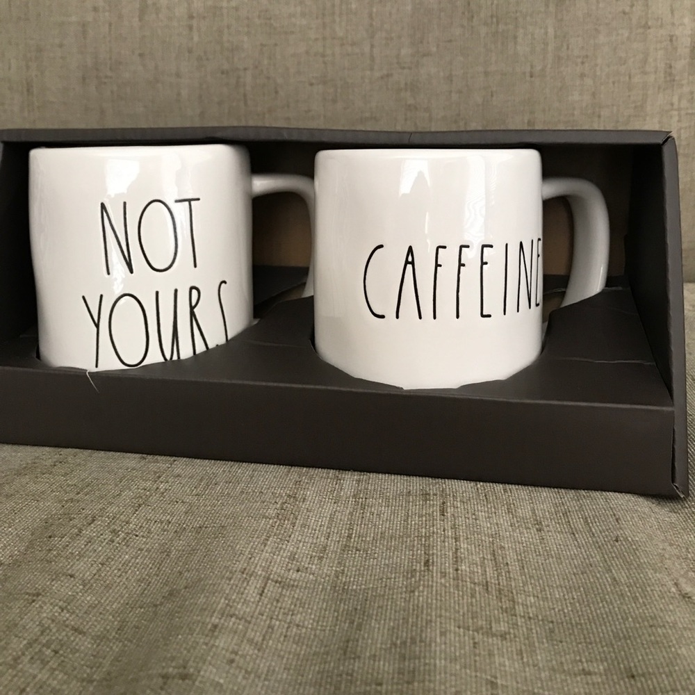 Rae Dunn by Magenta NOT YOURS & CAFFEINE Mugs 2 pc