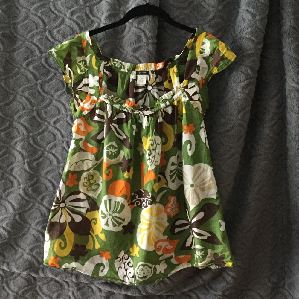 JCrew floral Blouse, Size XS, 100% Cotton