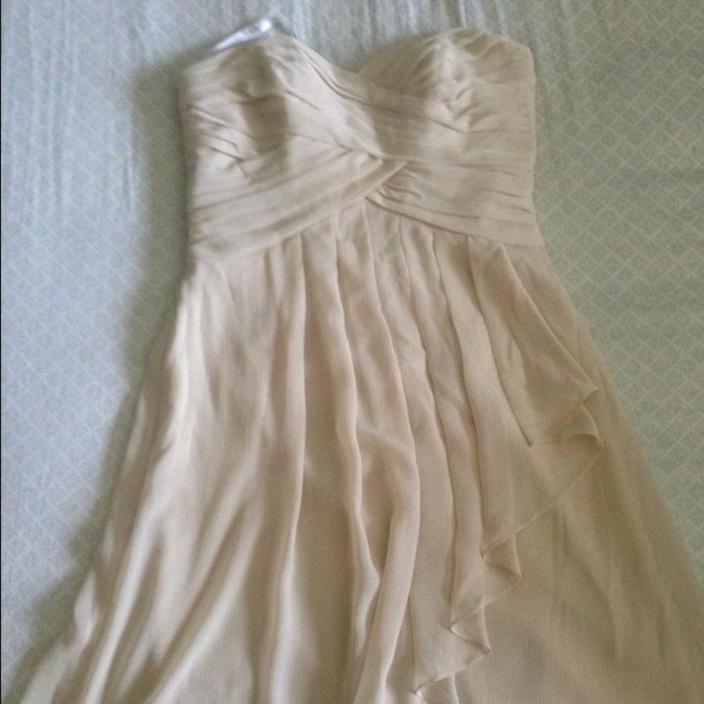David's Bridal Ivory Bridesmaid Dress