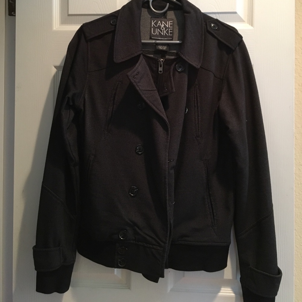 Charcoal grey trendy bomber jacket by Kane & Unke