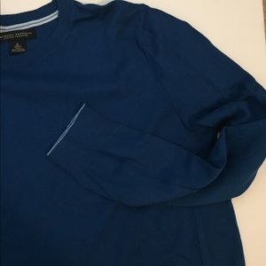 Men's blue cotton cashmere sweater