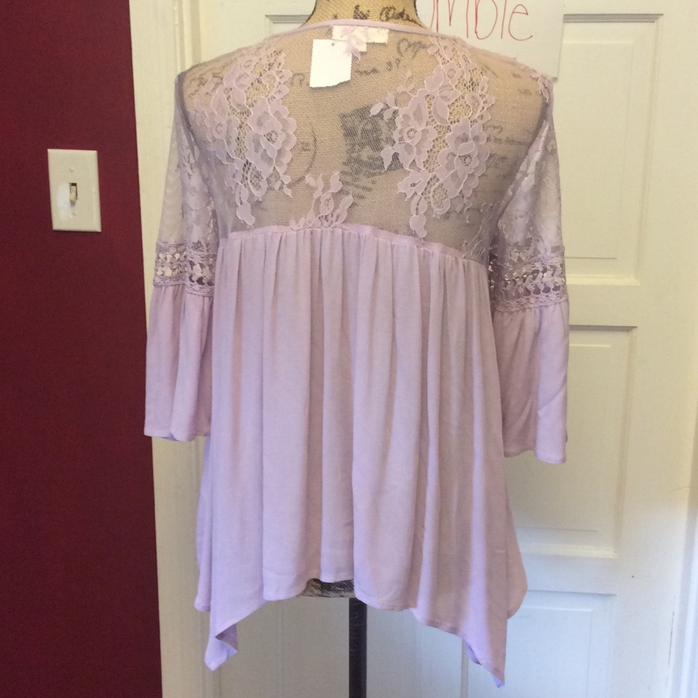 NWT šgorgeous light purple lace blousešsm, med - Picture 6 of 8
