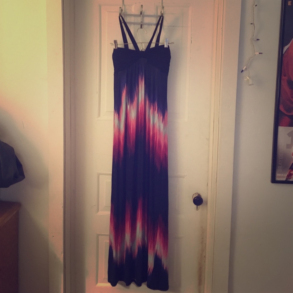 Cute maxi dress with color tie die pattern