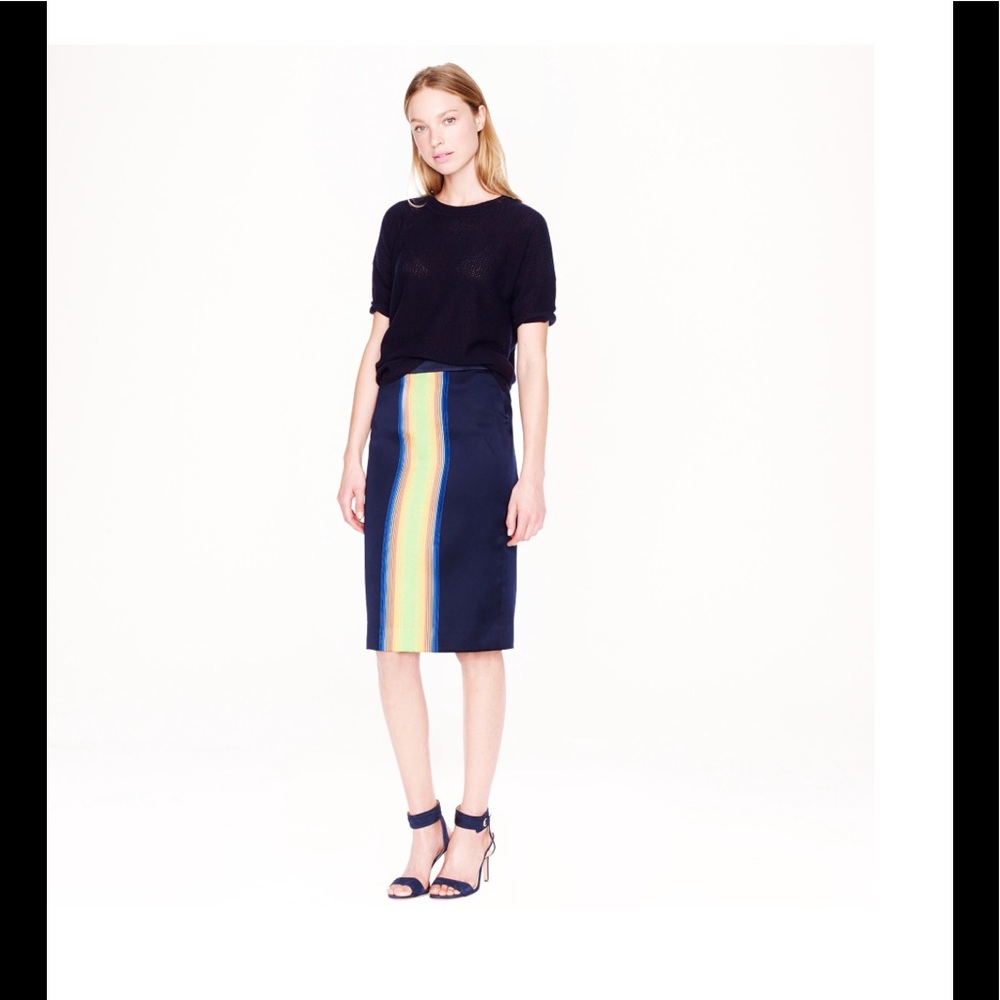 J. Crew Navy Stripe Skirt