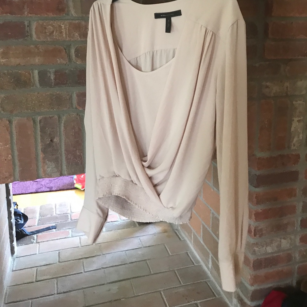 BCBG size small pale blush blousy top