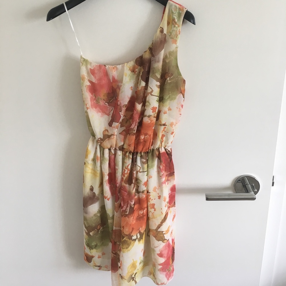 One-Shoulder Floral Dress