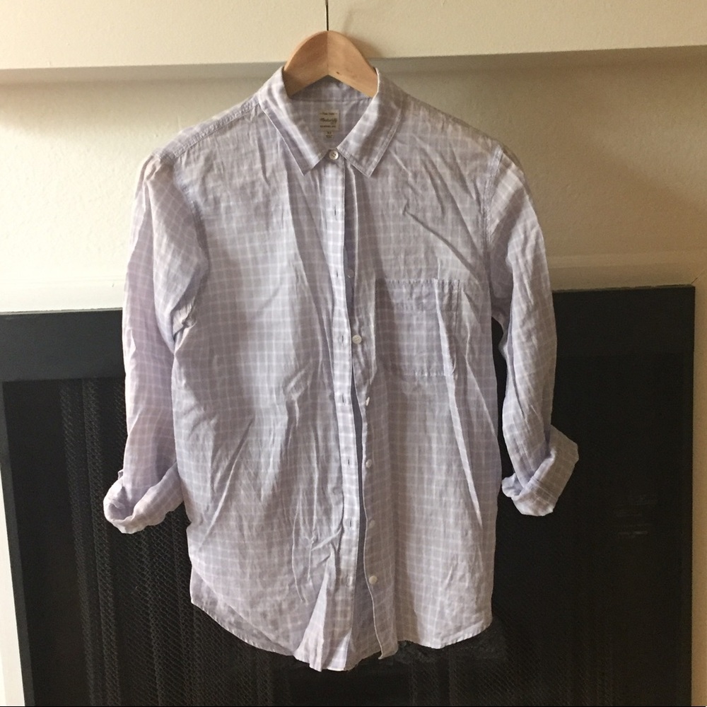 Madewell / Pale Blue Checkered Shirt / XSmall