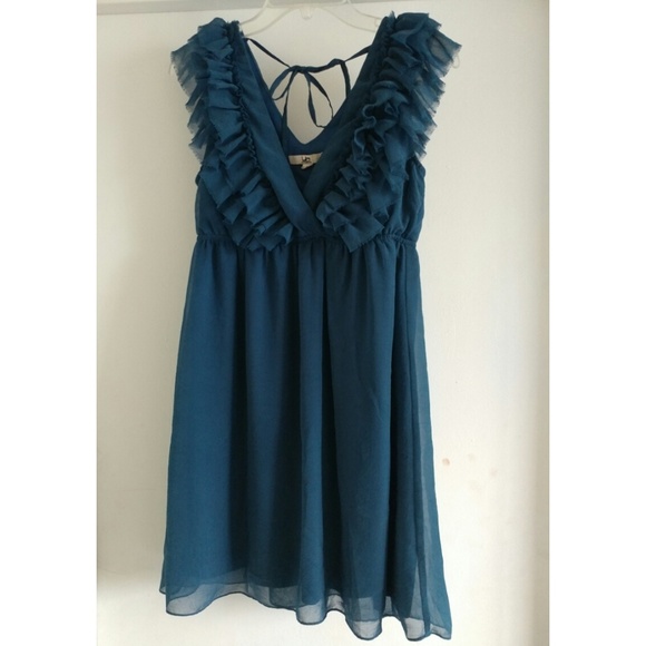 Dainty Blue Gem Toned Dress - Picture 2 of 8