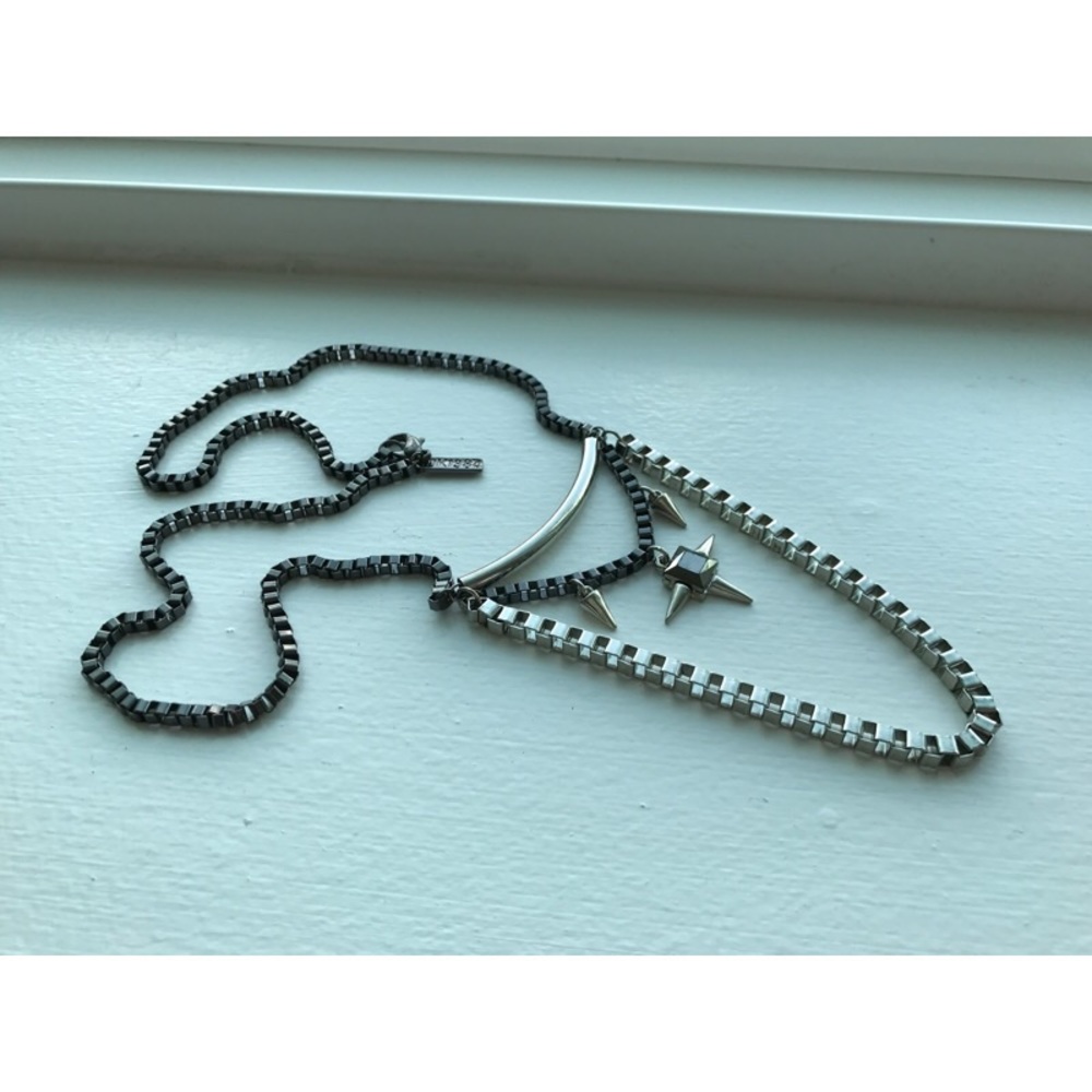Gunmetal spike necklace NWOT