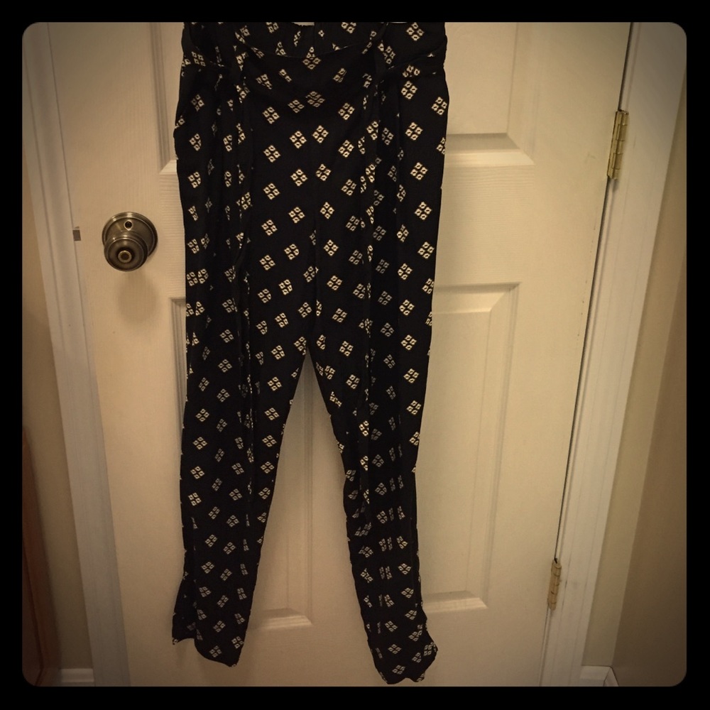 Black patterned silly pants