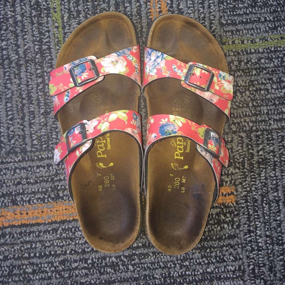 Pink floral Papillo Birkenstocks!!