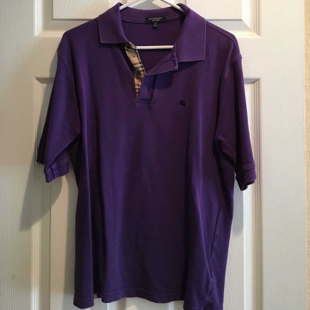 Authentic purple shirt sleeve Burberry polo