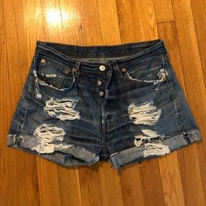 Urban Renewal Distressed Levi Shorts