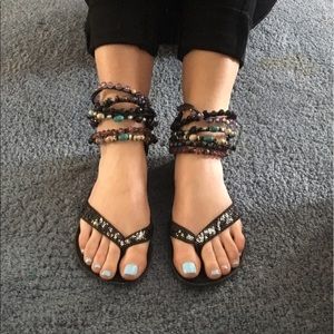 Bakers black sequence/ beaded sandals