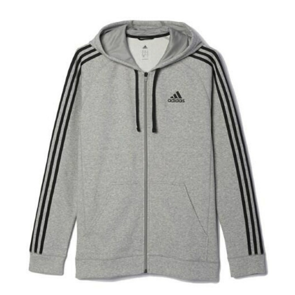 Adidas Essentials Cotton Fleece 3 Stripe Full Zip