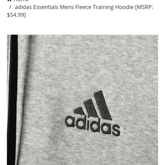 Adidas Essentials Cotton Fleece 3 Stripe Full Zip - Picture 3 of 7