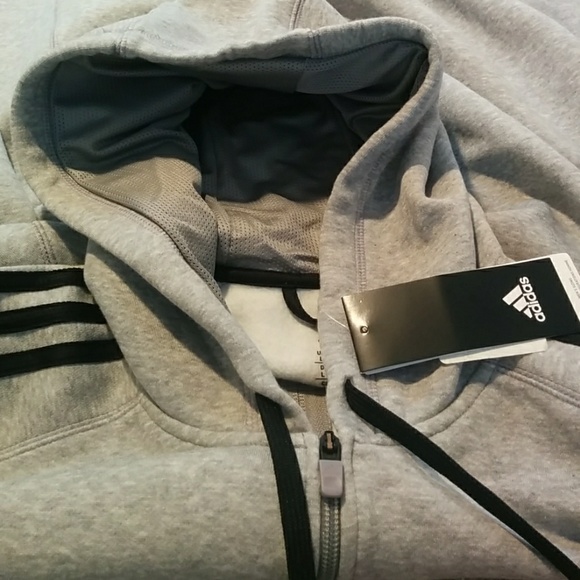Adidas Essentials Cotton Fleece 3 Stripe Full Zip - Picture 5 of 7