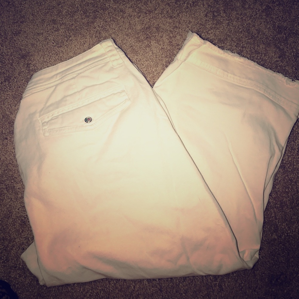 White jean capris size 20 lane Bryant