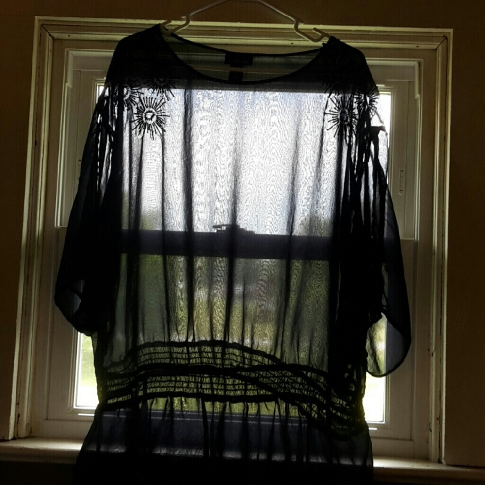 Lane Bryant Black sheer blouse