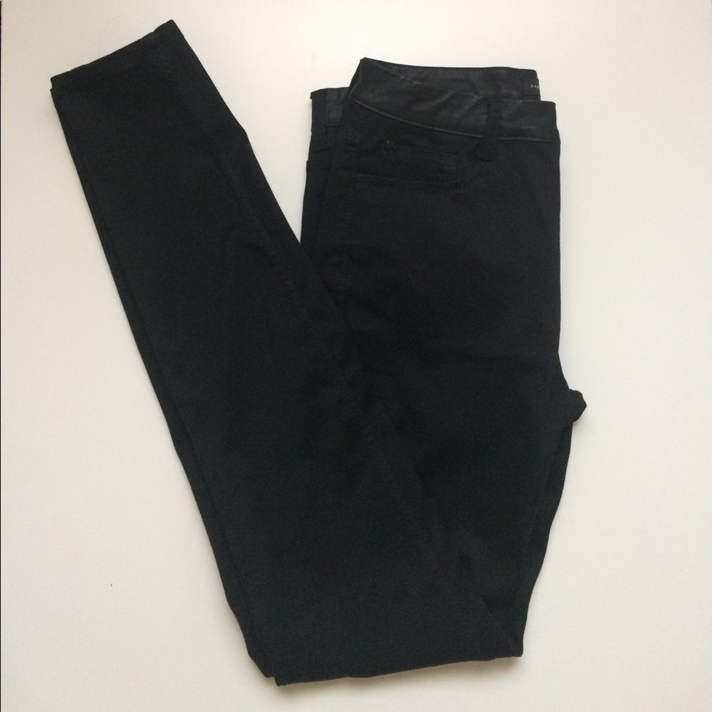 Accepting OFFER Zara jean w/faux leather waistband