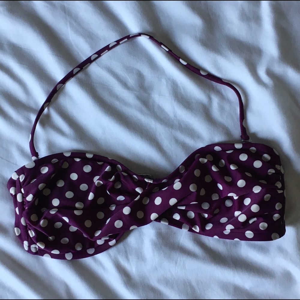 Purple polka dot swim top