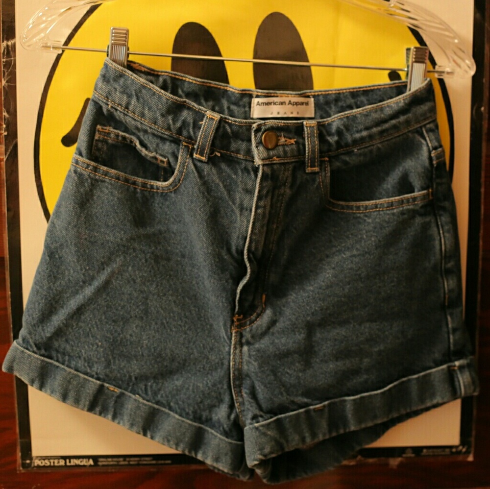 American Apparel High Waist Jean Shorts