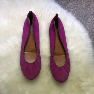 Fuschia suede J.Crew ballet flats