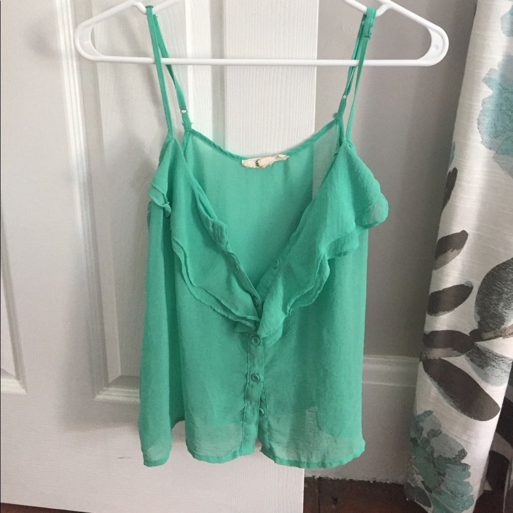 Sheer button up tank