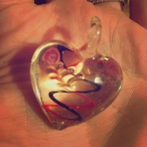 Glass blown heart pedant