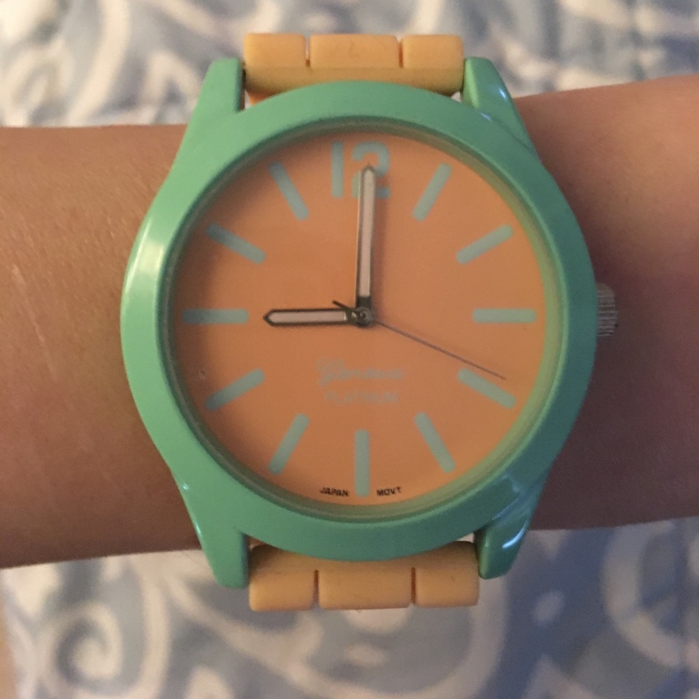 Cute peach and mint watch