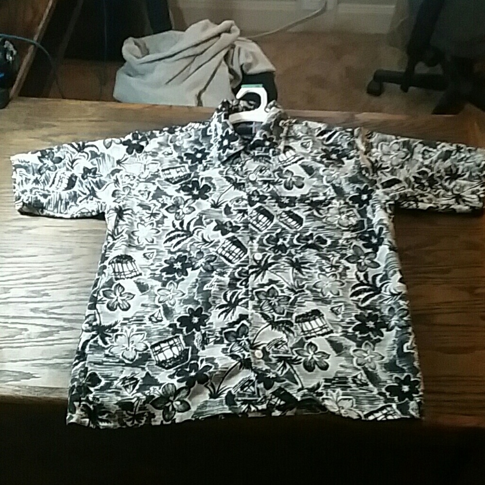 Boys Floral Button Down