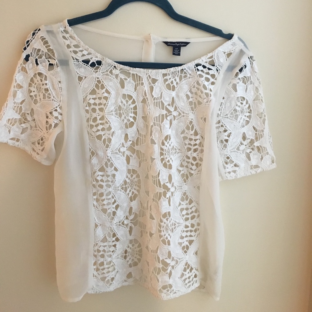 White sheer American Eagle top