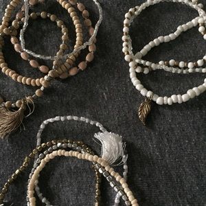 Bundle of 11 stacking bracelets- neutral