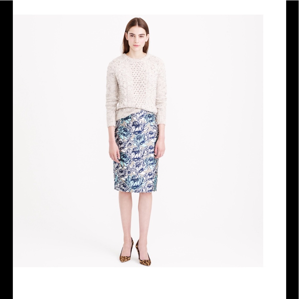 J. Crew Blue Water Lilly Skirt