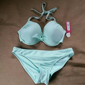 Seafoam Pastel Blue Bikini Swim Suit