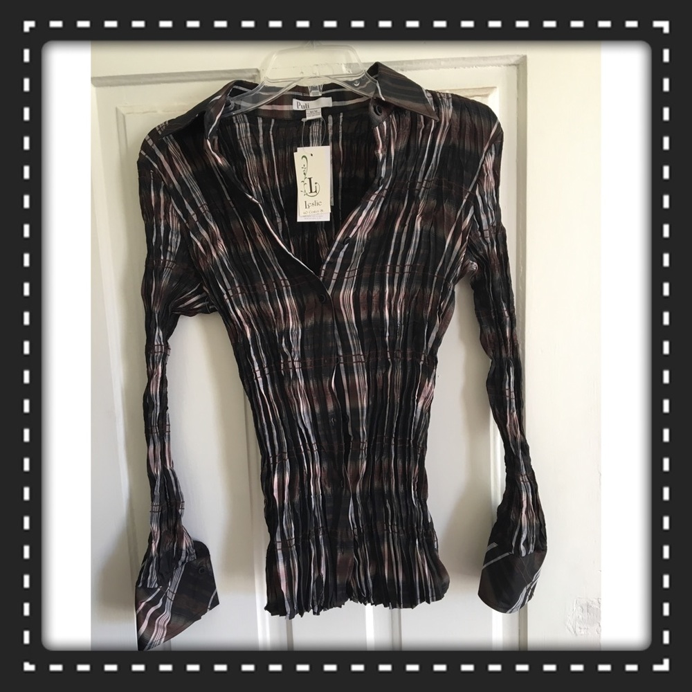 🕺NWT Puli Crinkle Silk Blouse 🕺