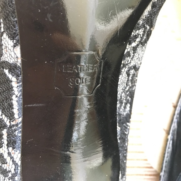 Hollywould Black Silver Lace High Heels with Bow - Picture 7 of 7