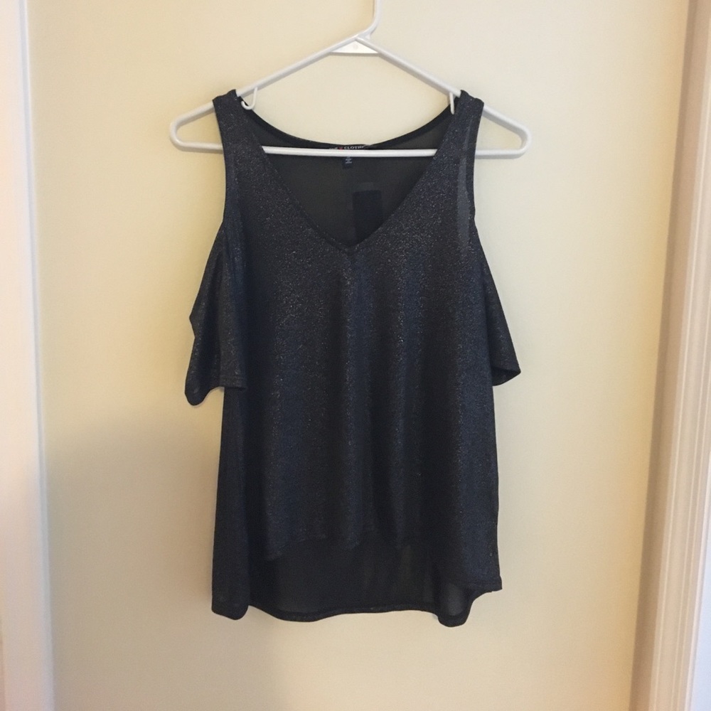 Shimmer off-the-shoulder top