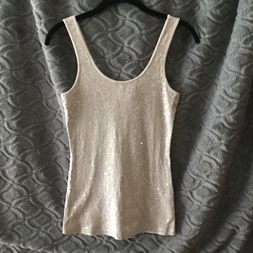 Closing Closet Sale! Express gray Sequin TankTop S