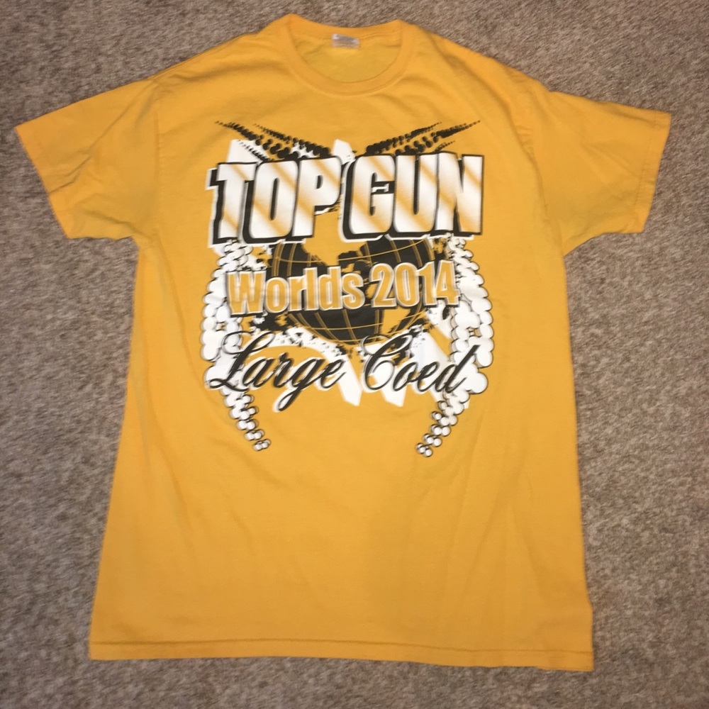 TOP GUN LARGE COED TGLC T SHIRT WORLDS 2014 CHEER