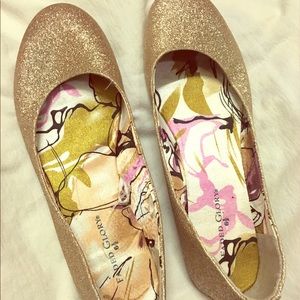 Gold Sparkly Faded Glory Flats