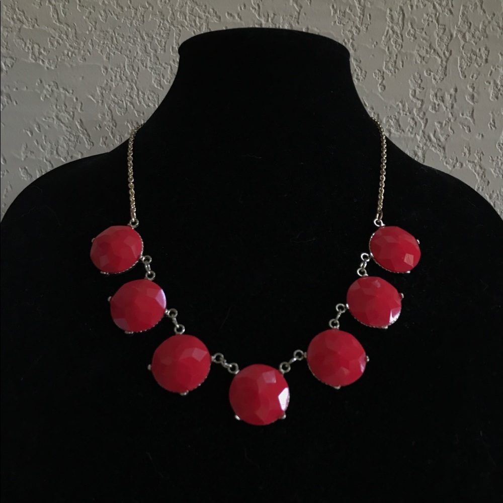 Red Jeweled Necklace Women's